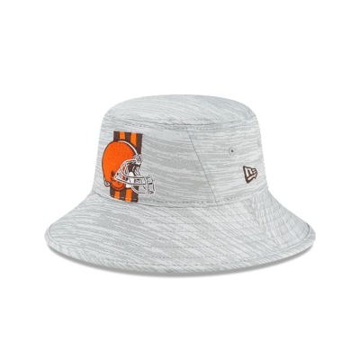 Cleveland Browns Gorra | New Era Official NFL Training Stretch Bucket Hat Mexico - Marrom